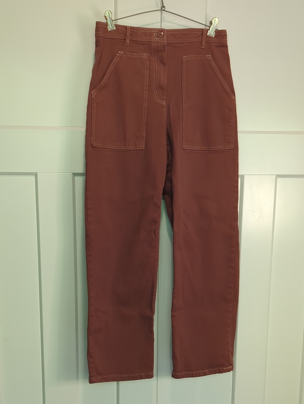 Wilfred Women’s High-Rise Straight Leg Jeans in Rust